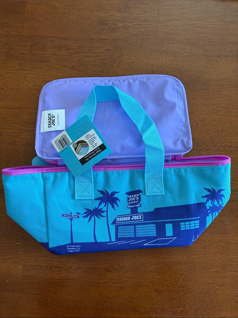 Trader Joe's Blue & Lavender Insulated Tote